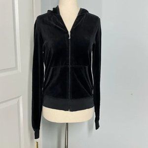 Juicy Couture Vintage Black velour hoodie size L
